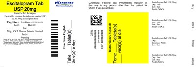 Escitalopram Tab Usp 20mg (Escitalopram Tab 5mg 30count Indrad)